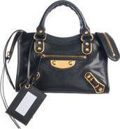 Balenciaga Mini Le City Uptown Leather Top Handle Bag
