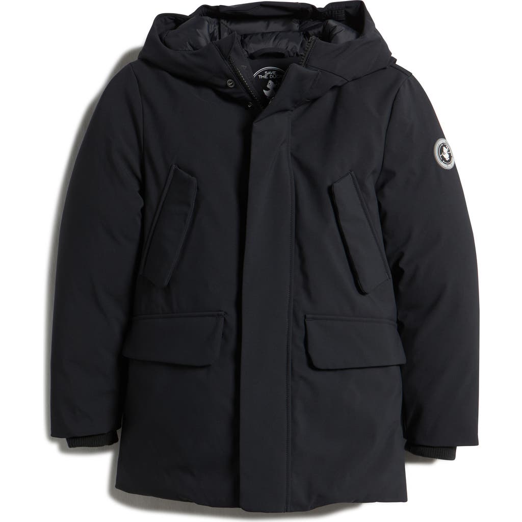 Save The Duck Kids' Theo Water Repellent Hooded Parka In Black