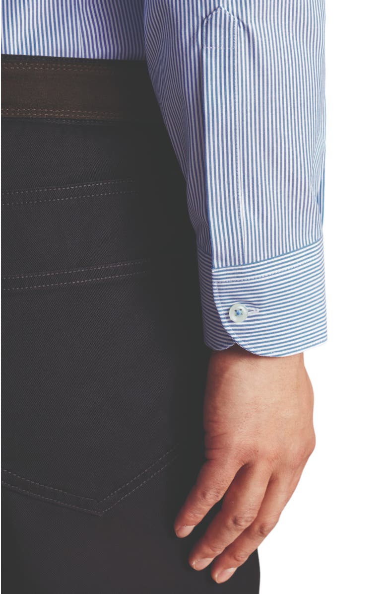 Charles Tyrwhitt Non-Iron Stretch Pinpoint Oxford Stripe Shirt, Alternate, color, Cobalt Blue