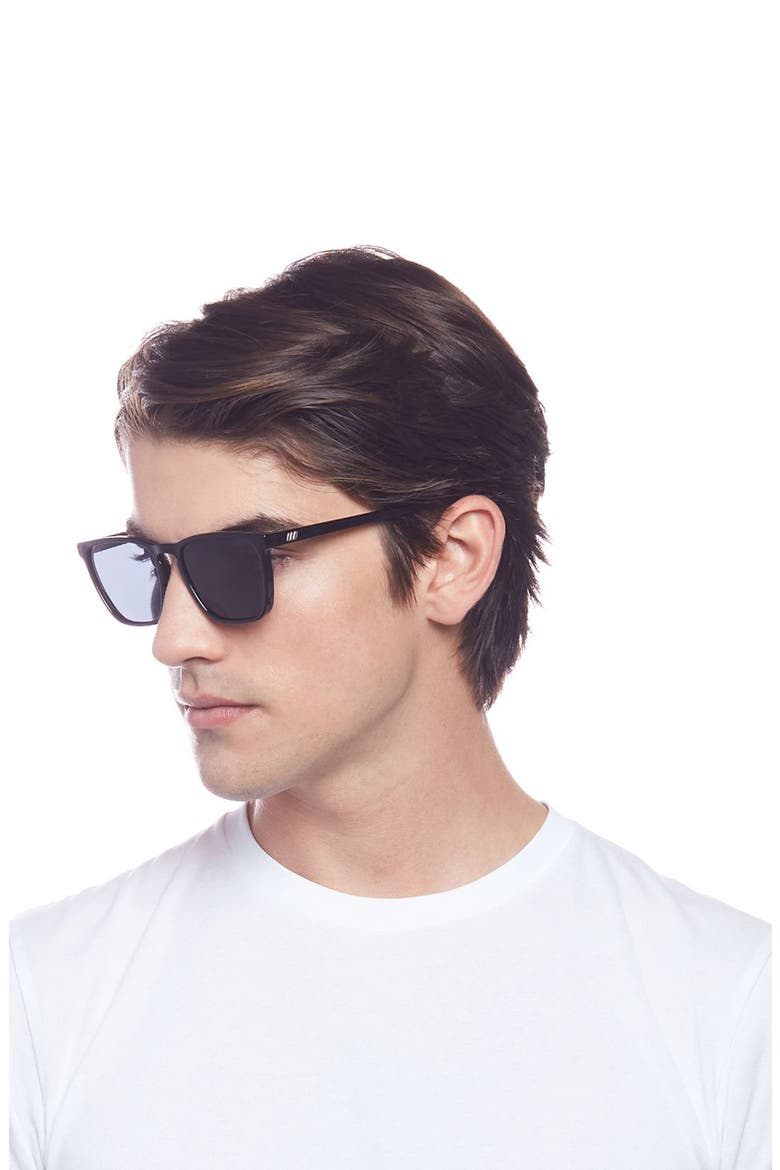 Bad Medicine 55mm Alternate Fit Rectangular Sunglasses, Alternate, color, BLACK/ SMOKE