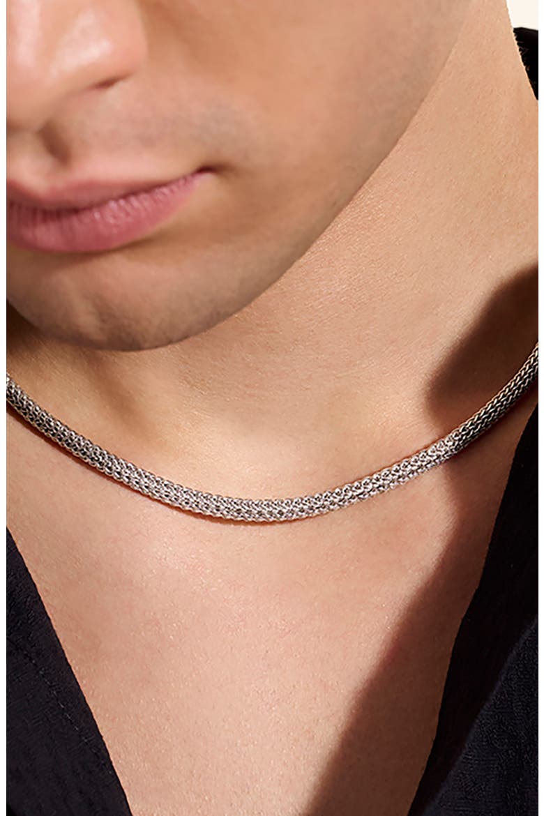 Icon Necklace, Sterling Silver, Pavé Diamond, Alternate, color, SILVER