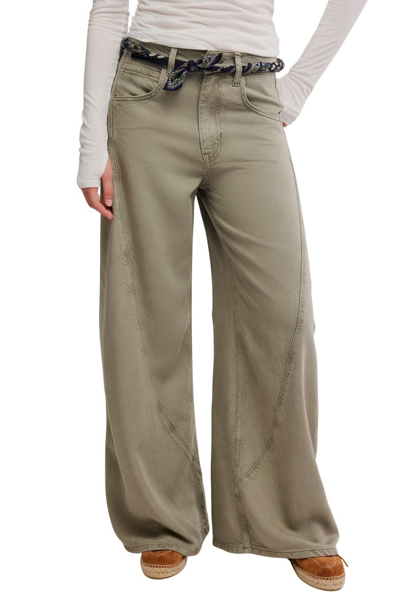 Haven High Waist Baggy Wide Leg Jeans, Main, color, SEAGRASS