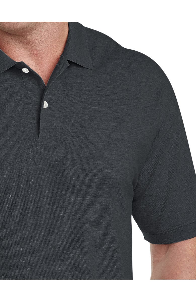 Harbor Bay by DXL Big & Tall Piqué Polo Shirt, Alternate, color, Black Heather