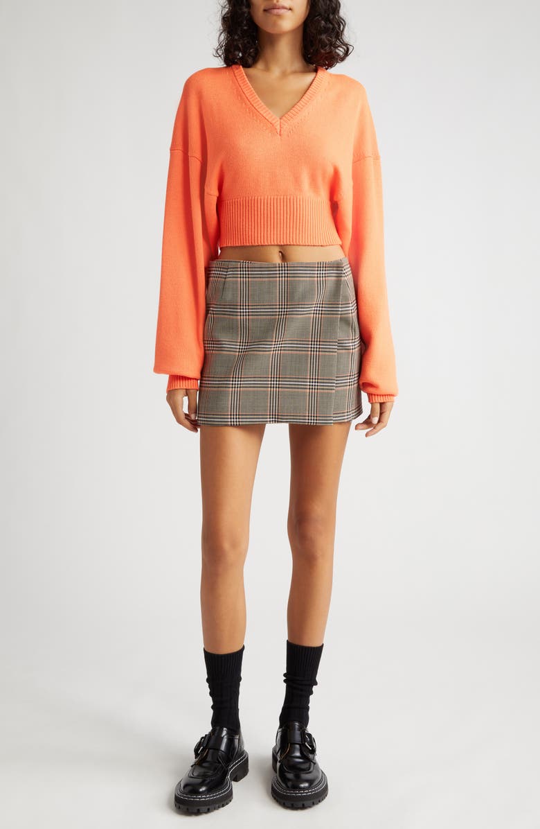 SPORTMAX Glen Plaid Wrap Miniskirt, Alternate, color, 