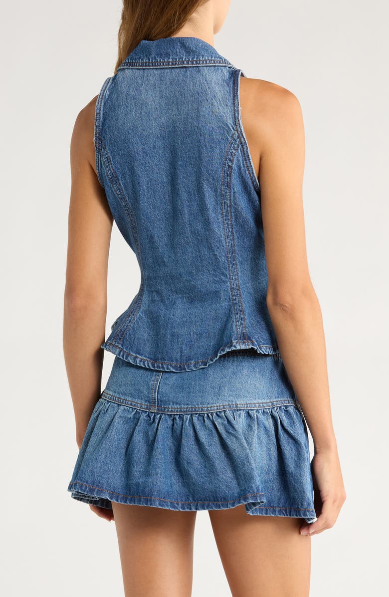 BLANKNYC Denim Peplum Vest, Alternate, color, Rain Or Shine