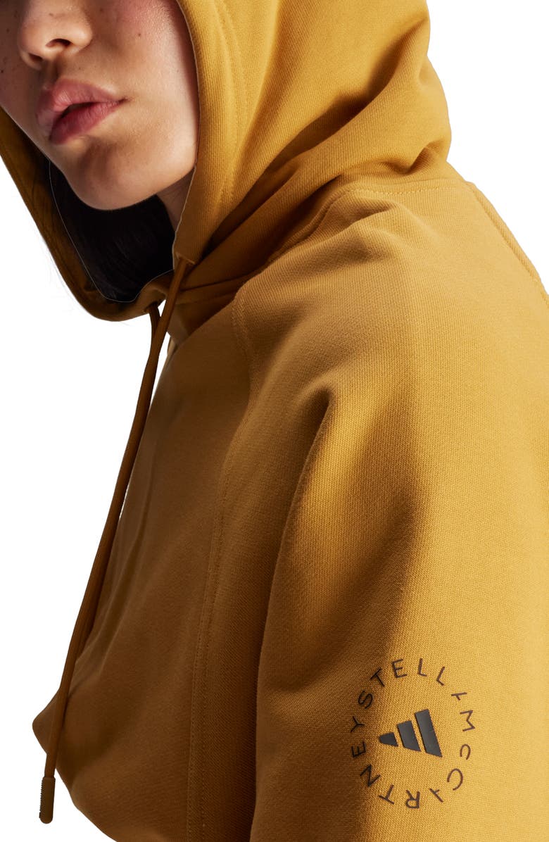 adidas by Stella McCartney Cropped French Terry Hoodie, Alternate, color, Dessert Dune