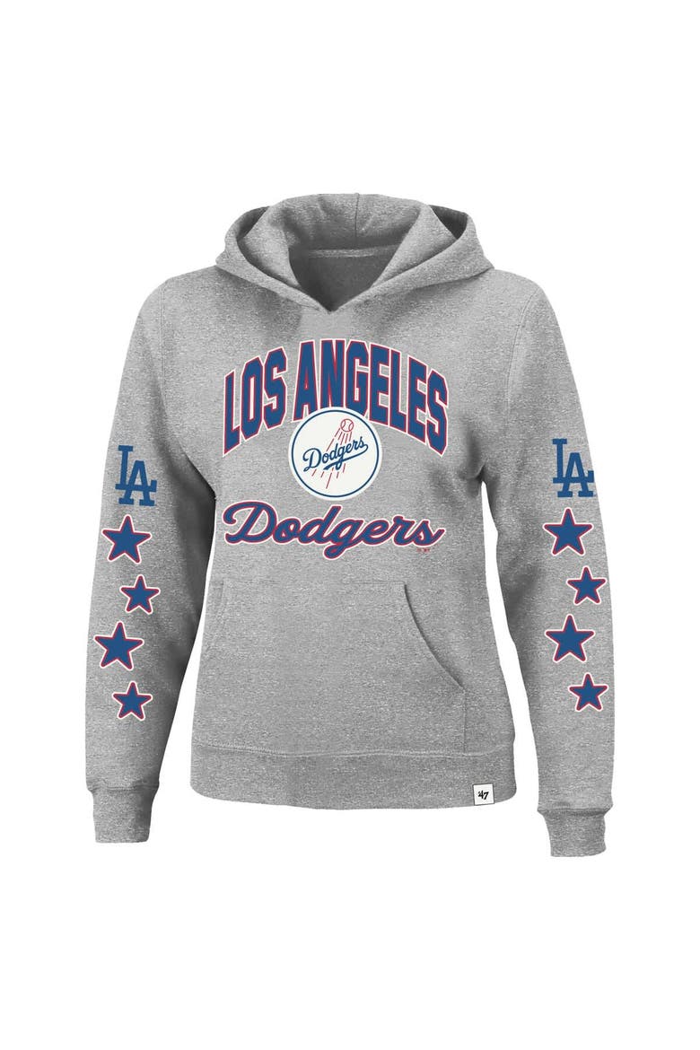Women's '47  Heather Gray Los Angeles Dodgers Plus Size Starry Eye Hoodie, Alternate, color, Heather Gray