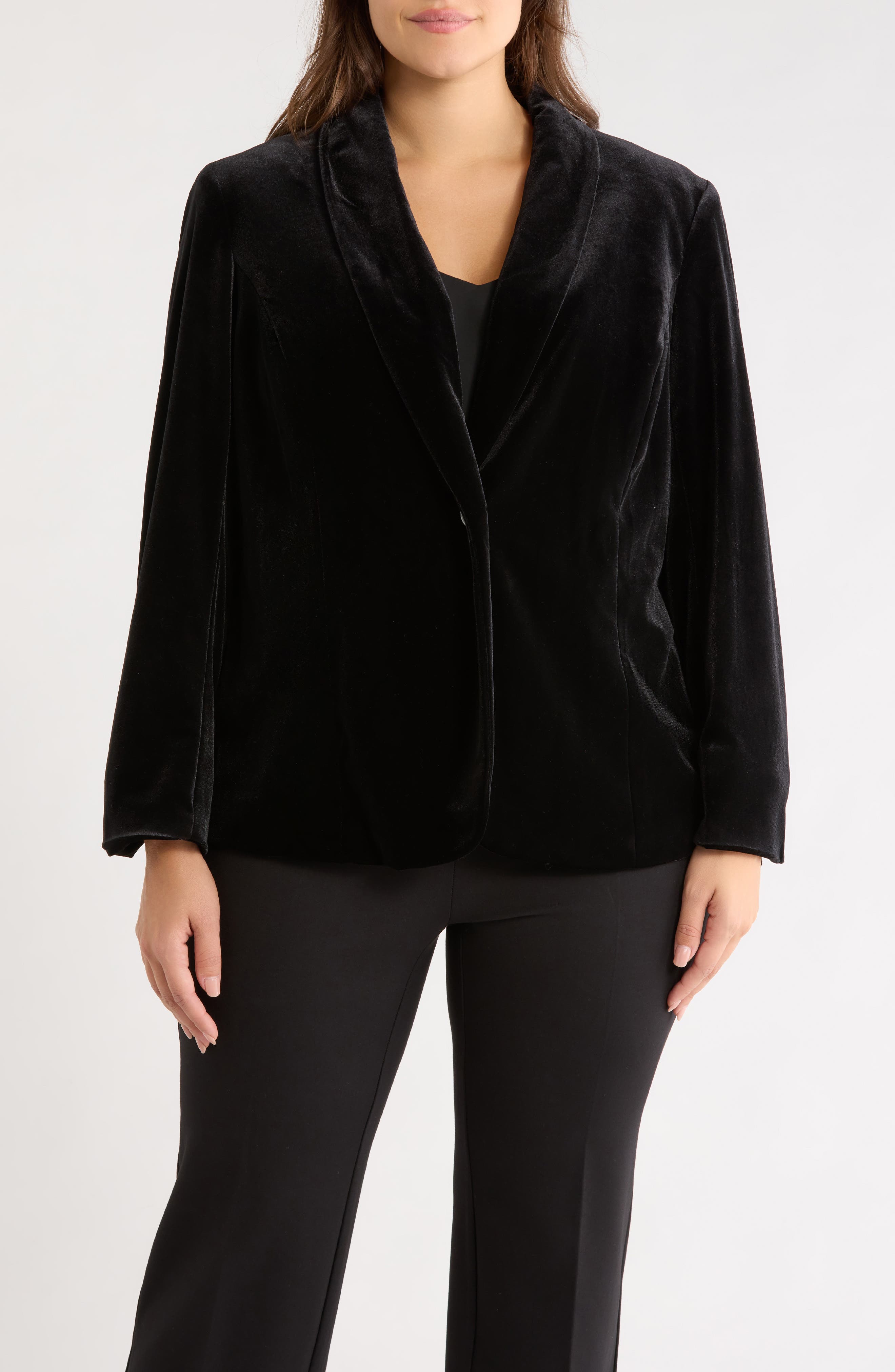 AK ANNE KLEIN One-Button Shawl Collar Blazer (Women) | Nordstrom