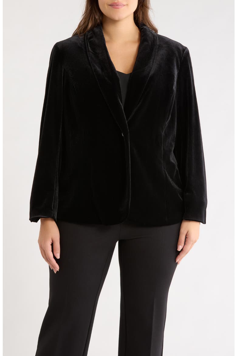 One-Button Shawl Collar Blazer, Main, color, ANNE BLACK