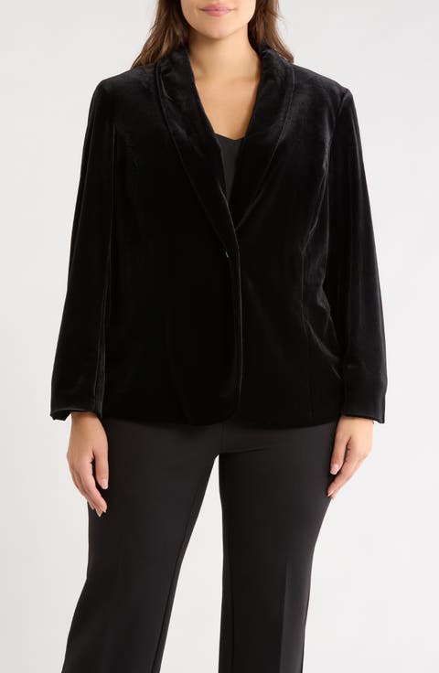 One-Button Shawl Collar Blazer