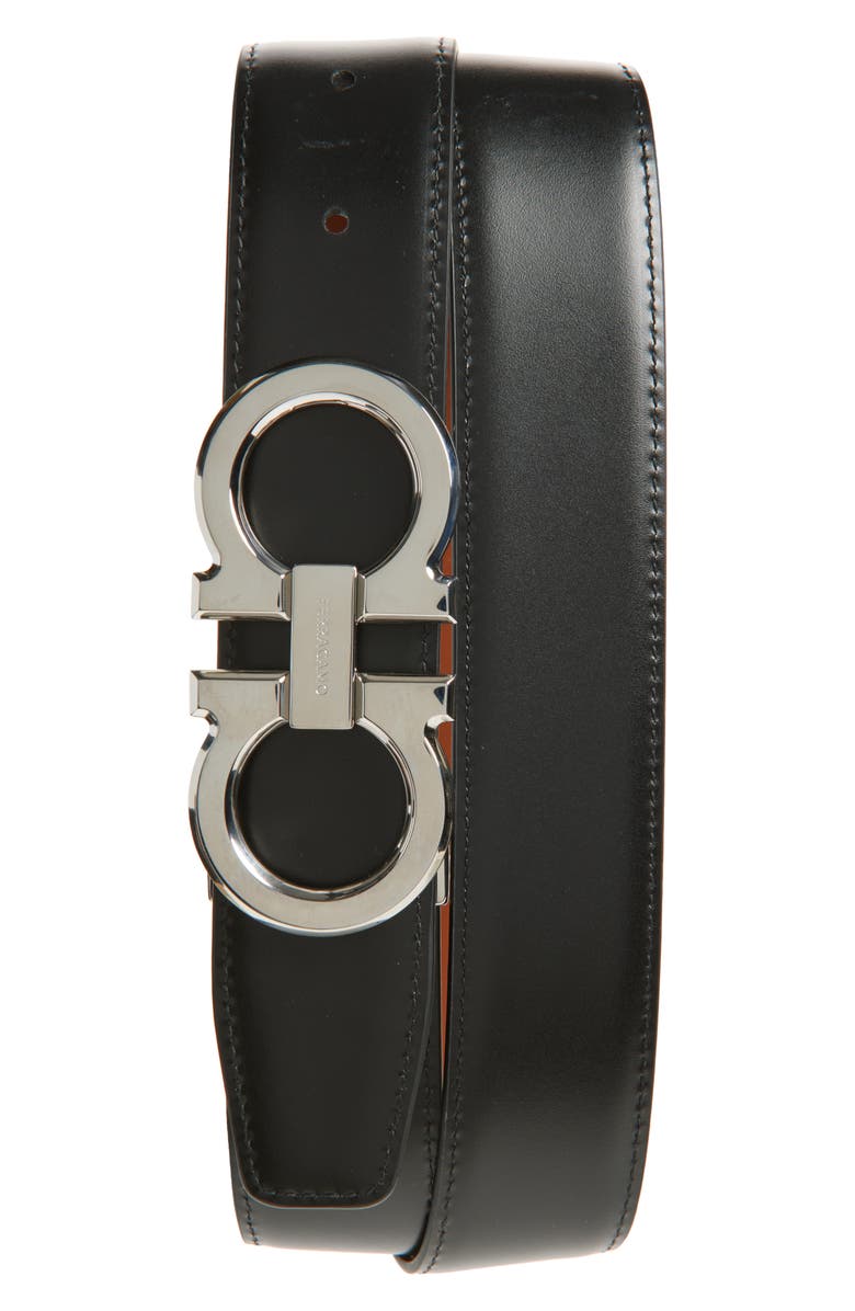 FERRAGAMO Double Gancio Belt, Alternate, color, New Cognac Nero