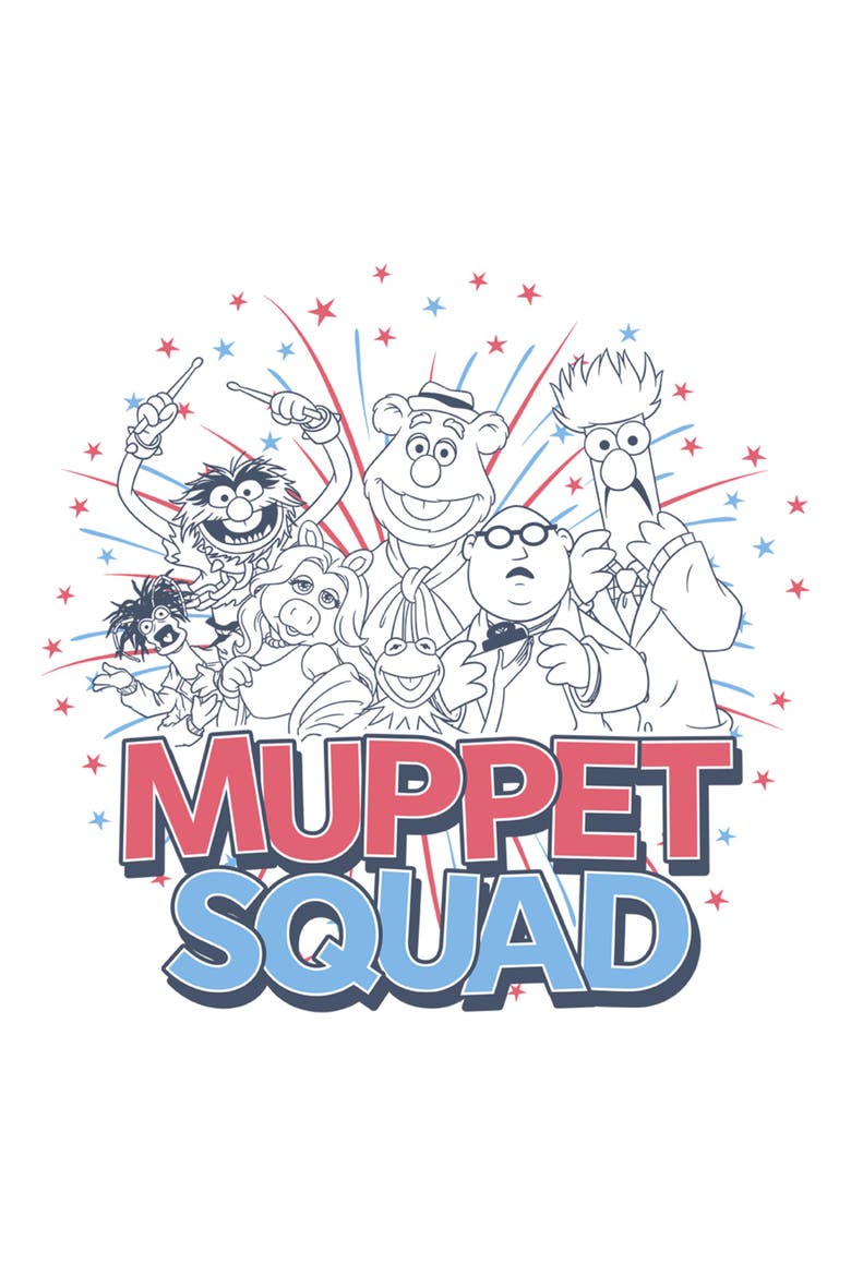 Men's The Muppets Americana Squad  Graphic T-Shirt, Alternate, color, White