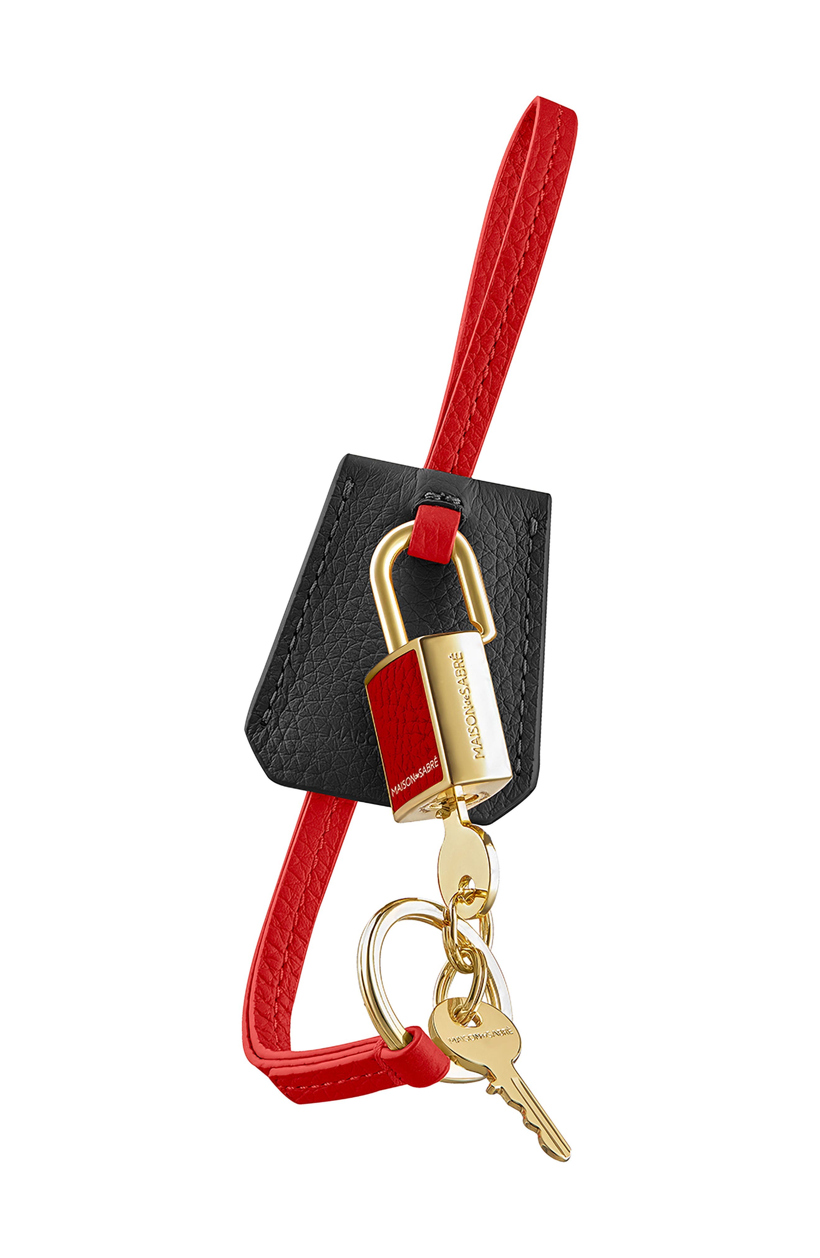 MAISON de SABRÉ The SABRÉMOJI Padlock Charm, Alternate, color, Rouge Noir