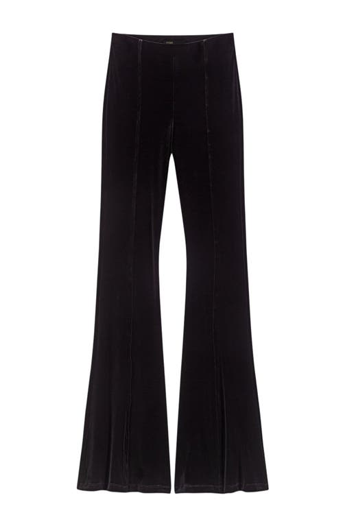 Maje Stretch Velour Trousers In Black