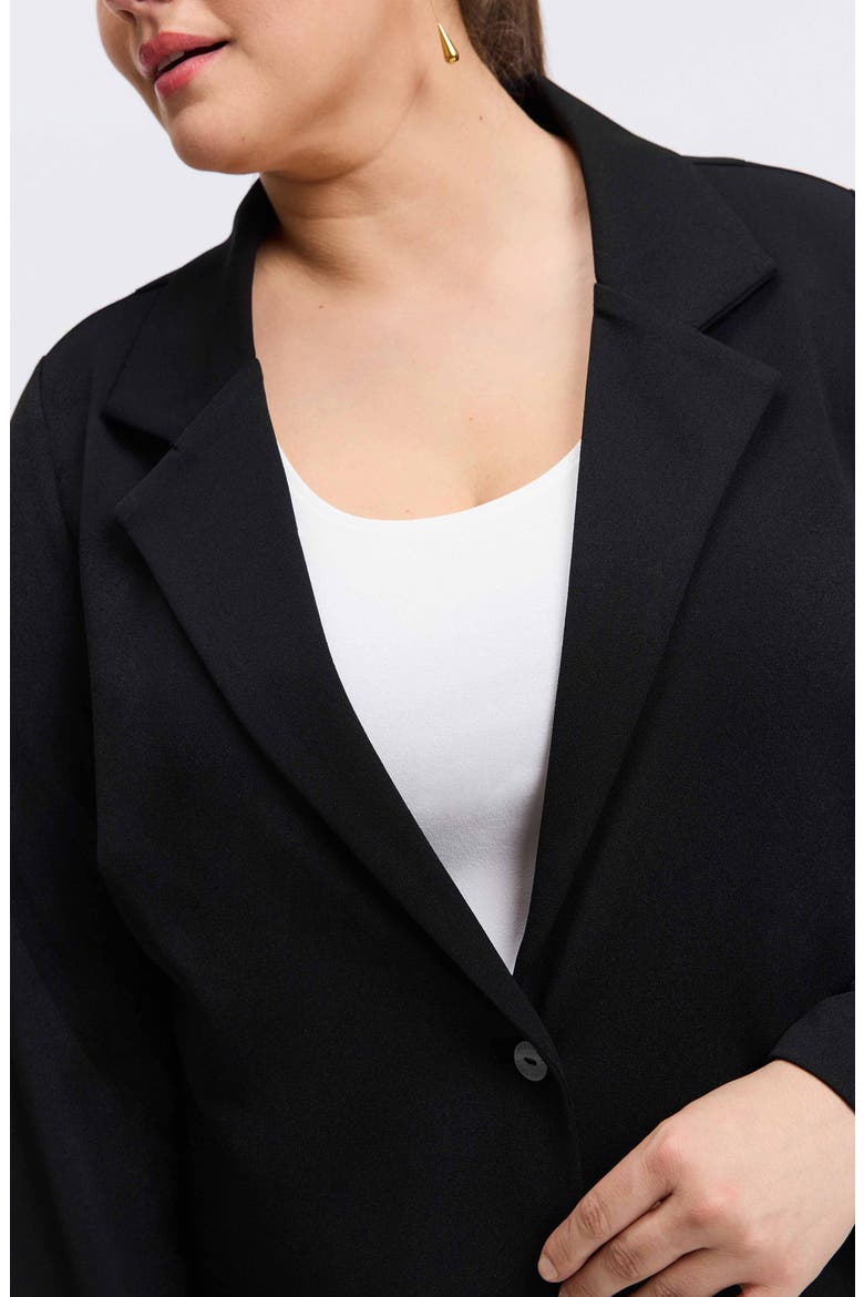 Morgan Crepe Knit Blazer, Alternate, color, BLACK