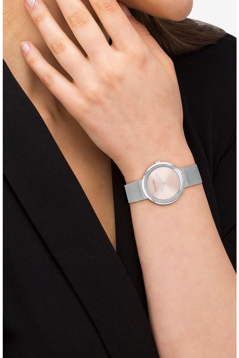 Mesh Strap Watch, 34mm, Alternate, color, BLUSH