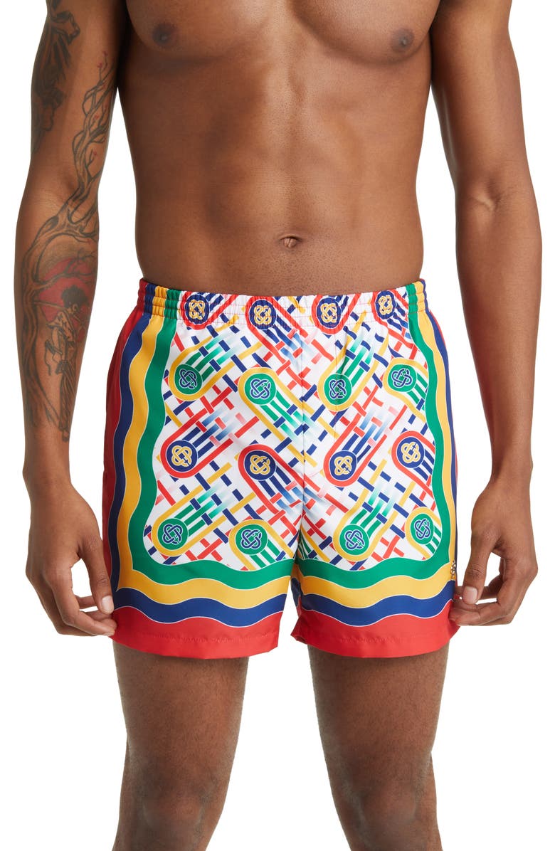 Casablanca Print Swim Trunks, Main, color, 