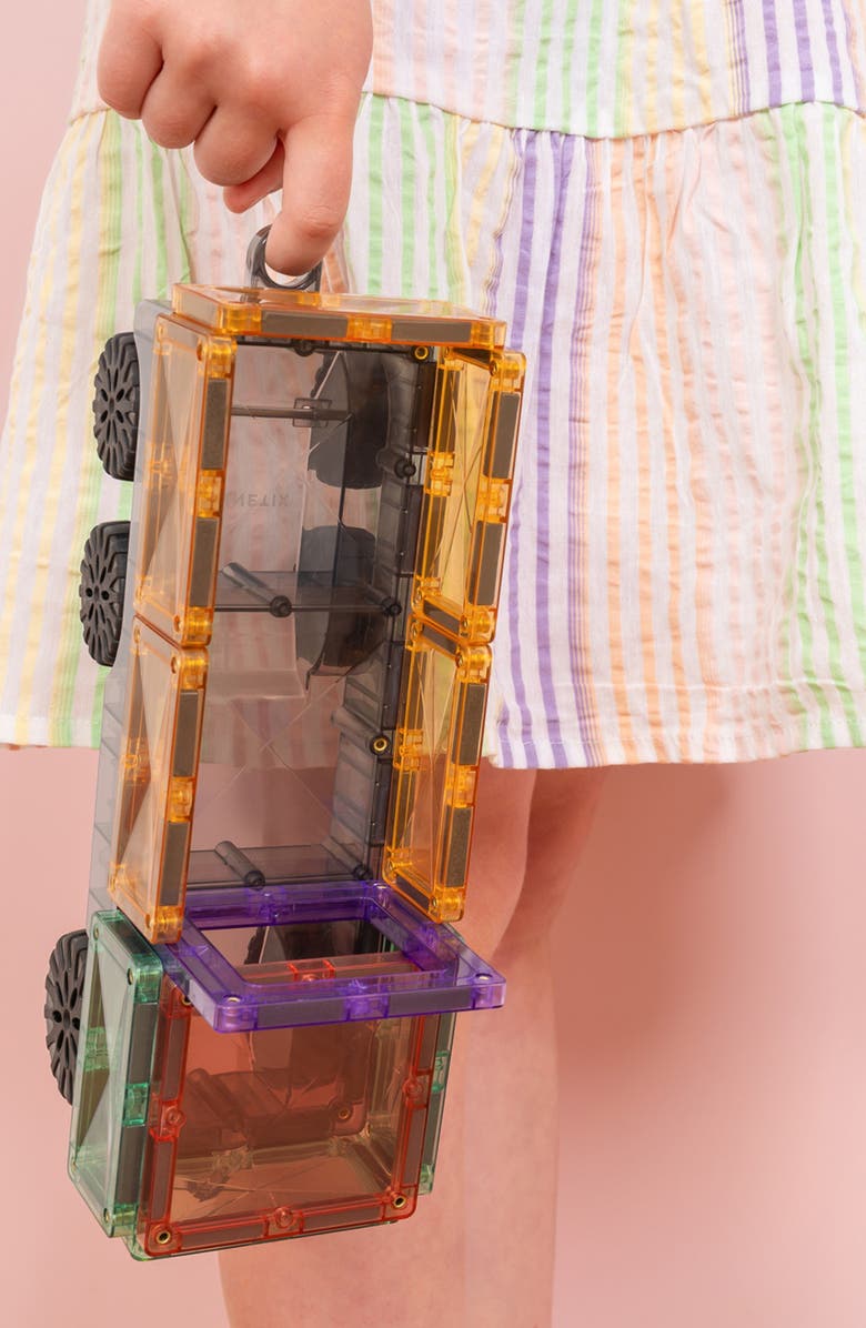 CONNETIX Kids' Pastel Magnetic Tiles 50-Piece Transport Pack, Alternate, color, Pastel