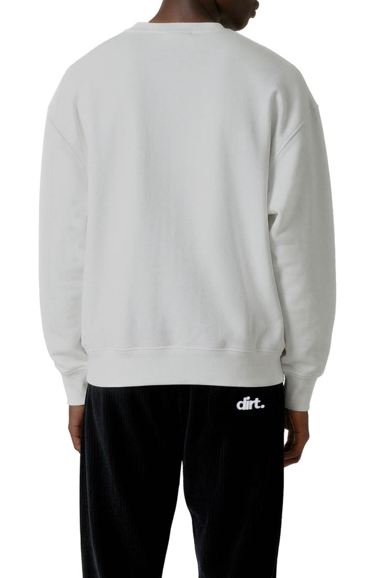 Surveillance Oversize Cotton Crewneck Sweatshirt, Alternate, color, WHITE