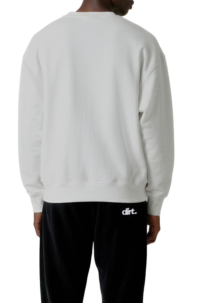 D.RT Surveillance Oversize Cotton Crewneck Sweatshirt, Alternate, color, White