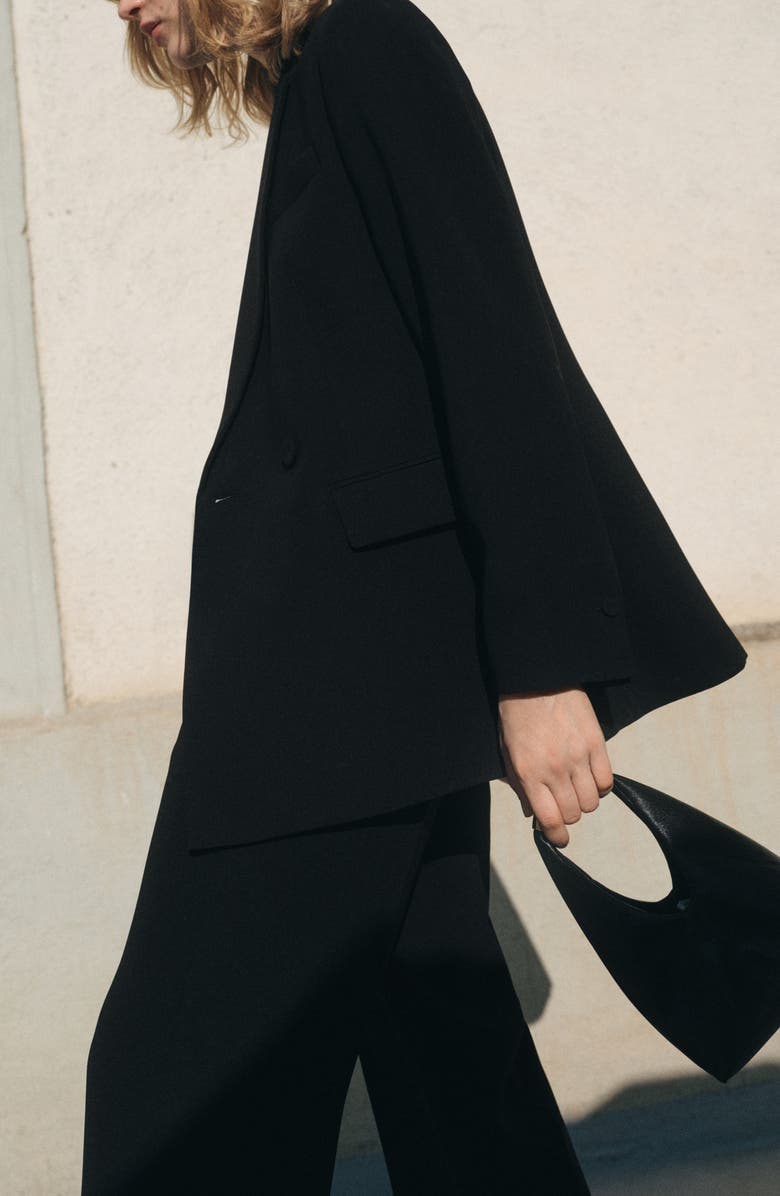 MANGO Iguana Straight Leg Pants, Alternate, color, Black