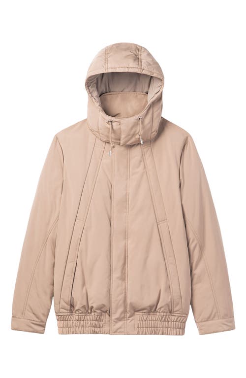 Noize Puffer Bomber Jacket In Sand
