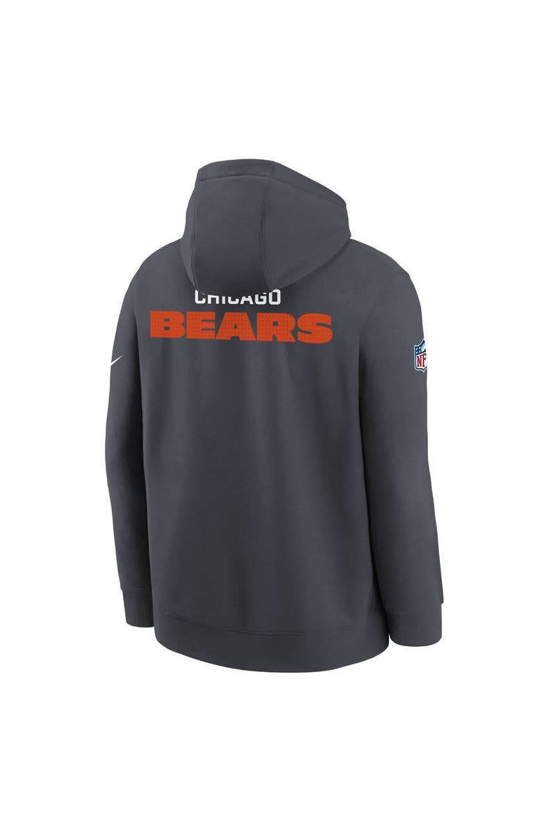 Nike Youth Nike  Charcoal Chicago Bears Sideline Club Fleece Hoodie, Alternate, color, Charcoal