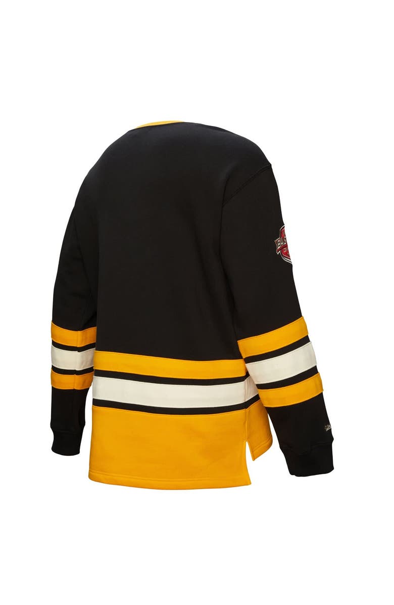 Mitchell & Ness Men's Black Boston Bruins Heritage Lace-Up Pullover Sweatshirt, Alternate, color, Black