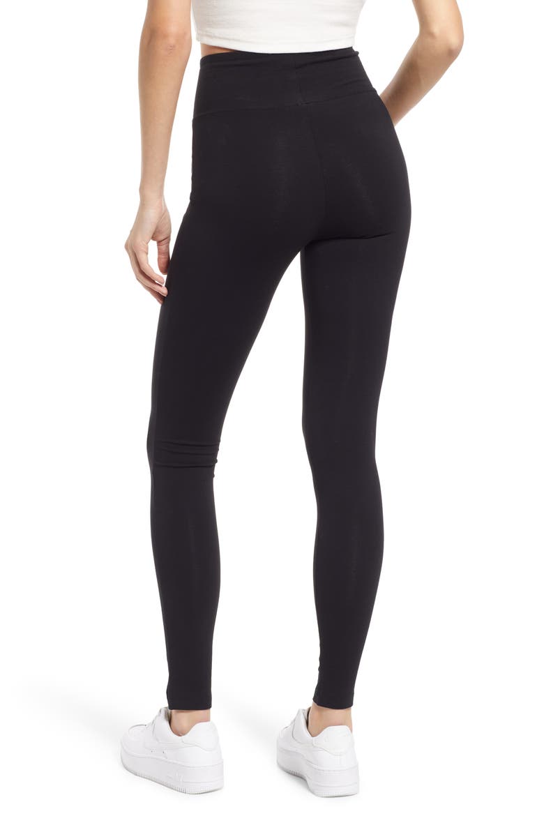 High Rise Leggings, Alternate, color, BLACK