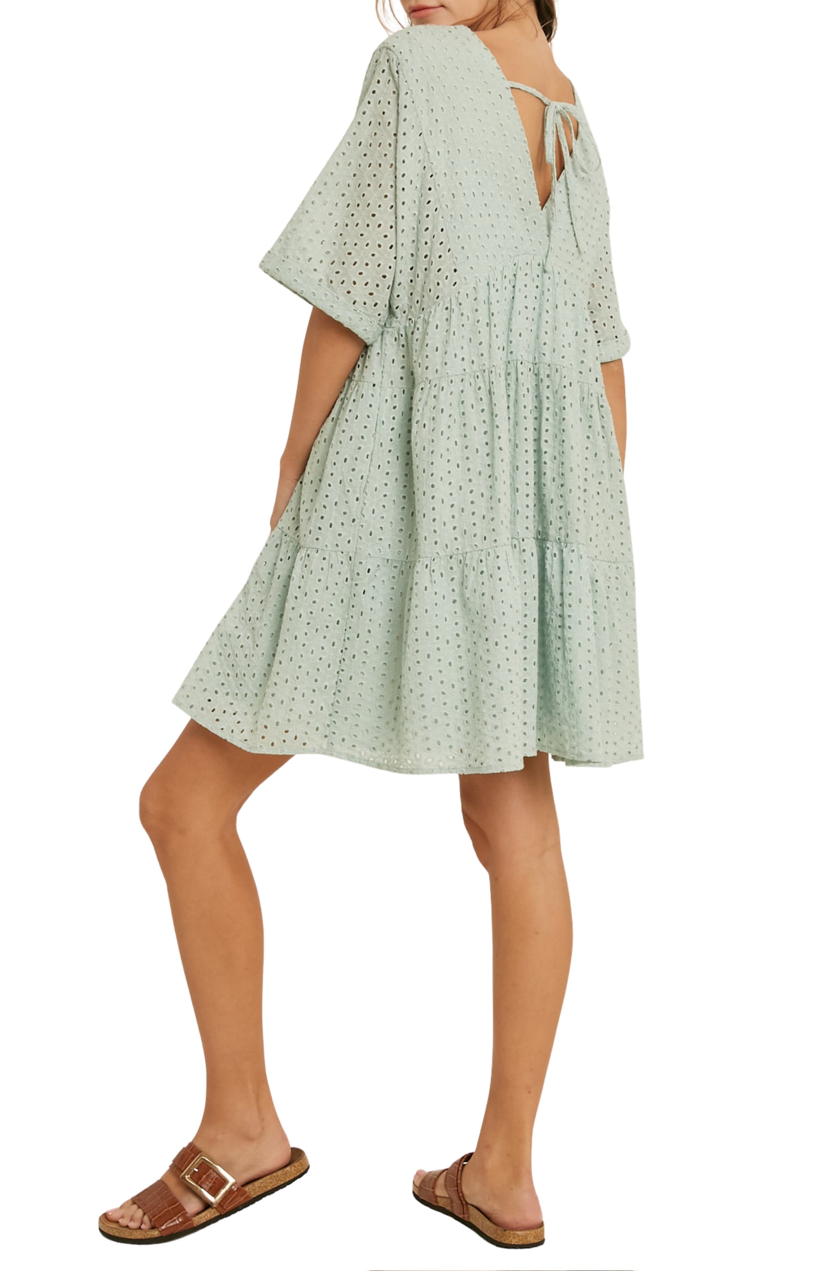 Eyelet Short Sleeve Dress - image 2