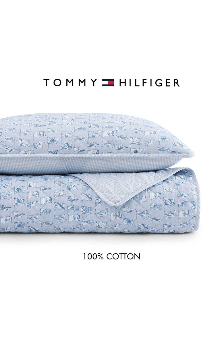 Tommy Hilfiger Boating Flags Comforter & Shams Set, Alternate, color, Soft Blue/ White