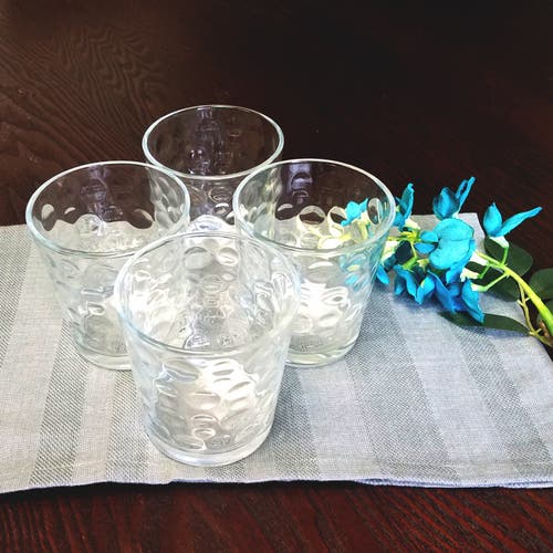 Gibson Home Great Foundations 4-piece 13 Oz. Double Old Fashioned Glass Set, Bubbles Pattern In Transparent