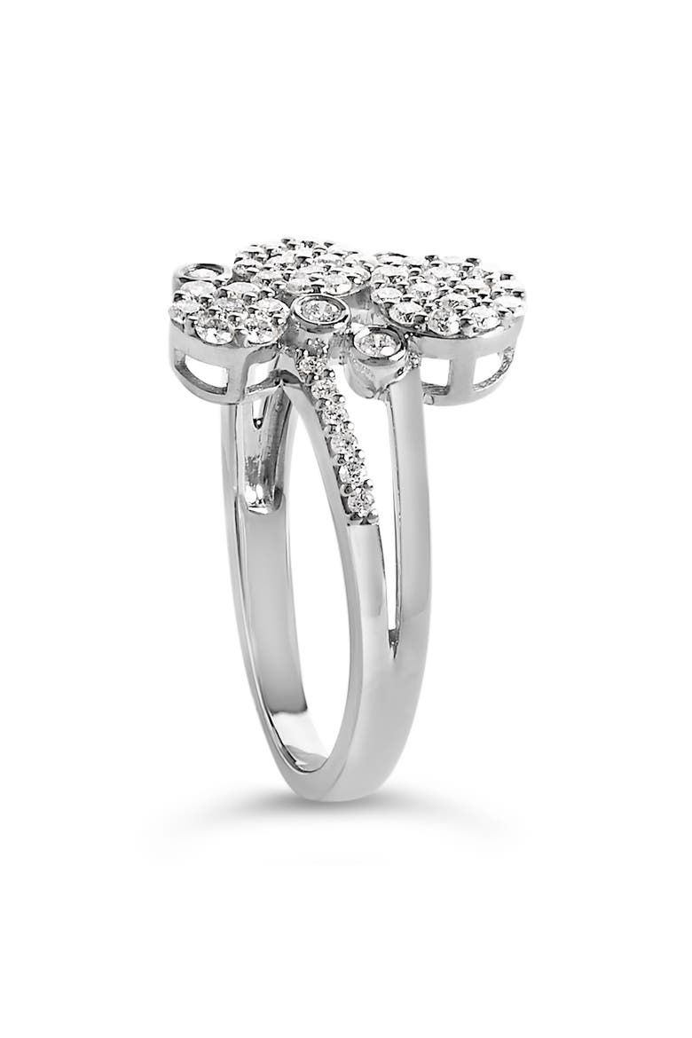 Silver 1/2 Cttw Diamond Scatter Composite Bypass Ring, Alternate, color, White