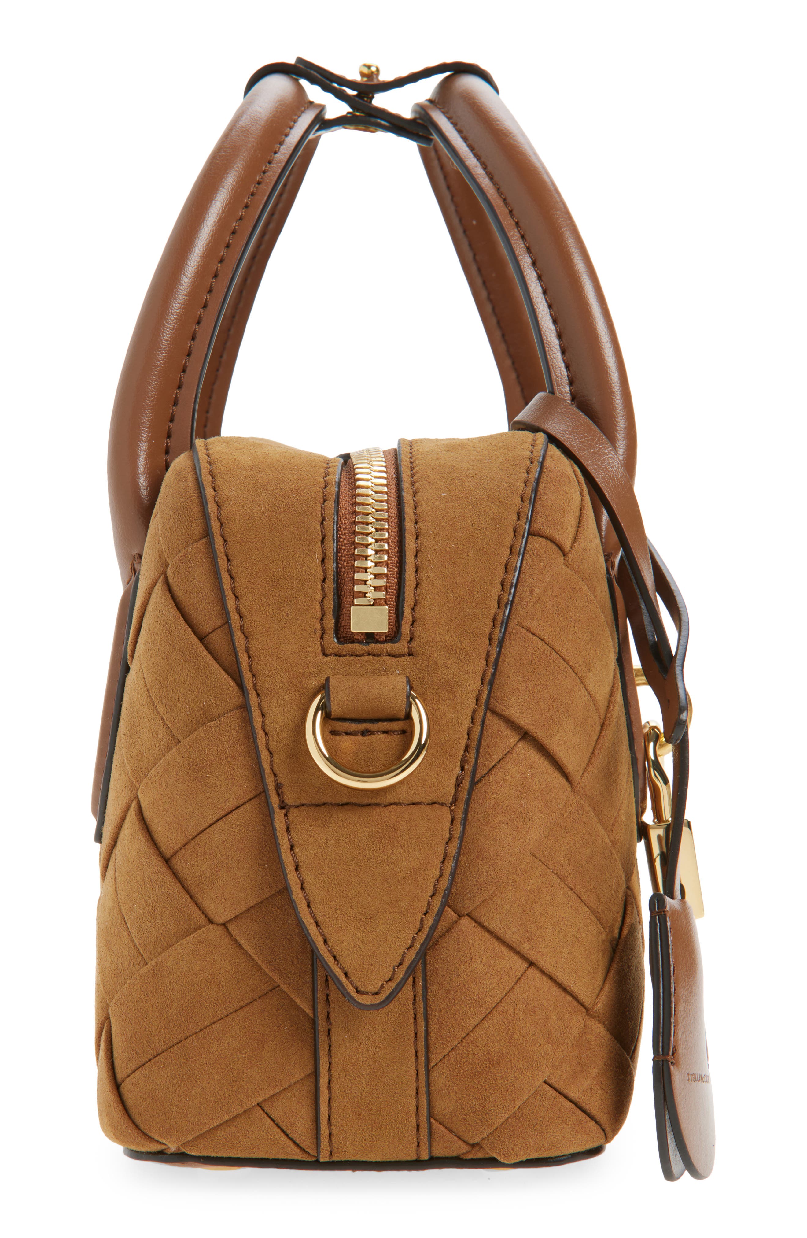 Stella McCartney Small Ryder Woven Bag, Alternate, color, Brandy