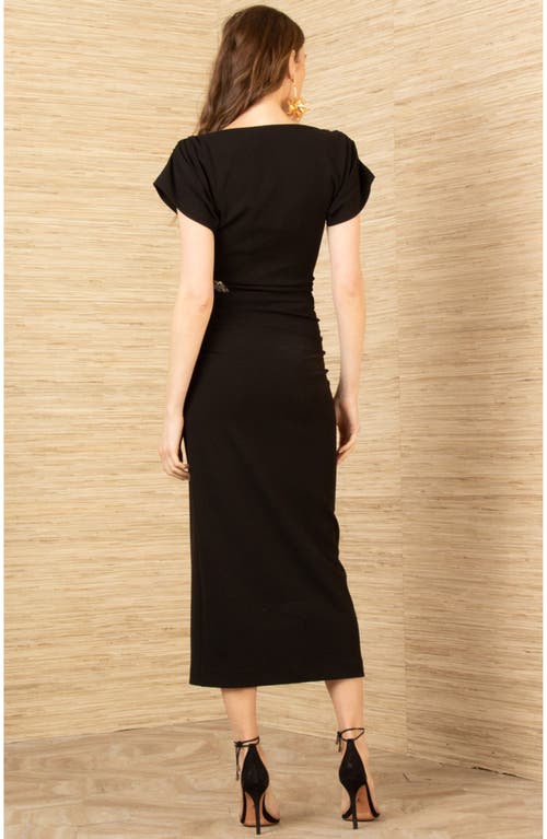 Hale Bob Zainab Midi Beaded Dress In Black