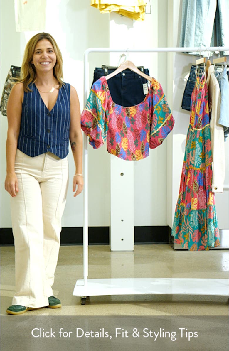 Smocked Puff Sleeve Crop Top, sales video thumbnail