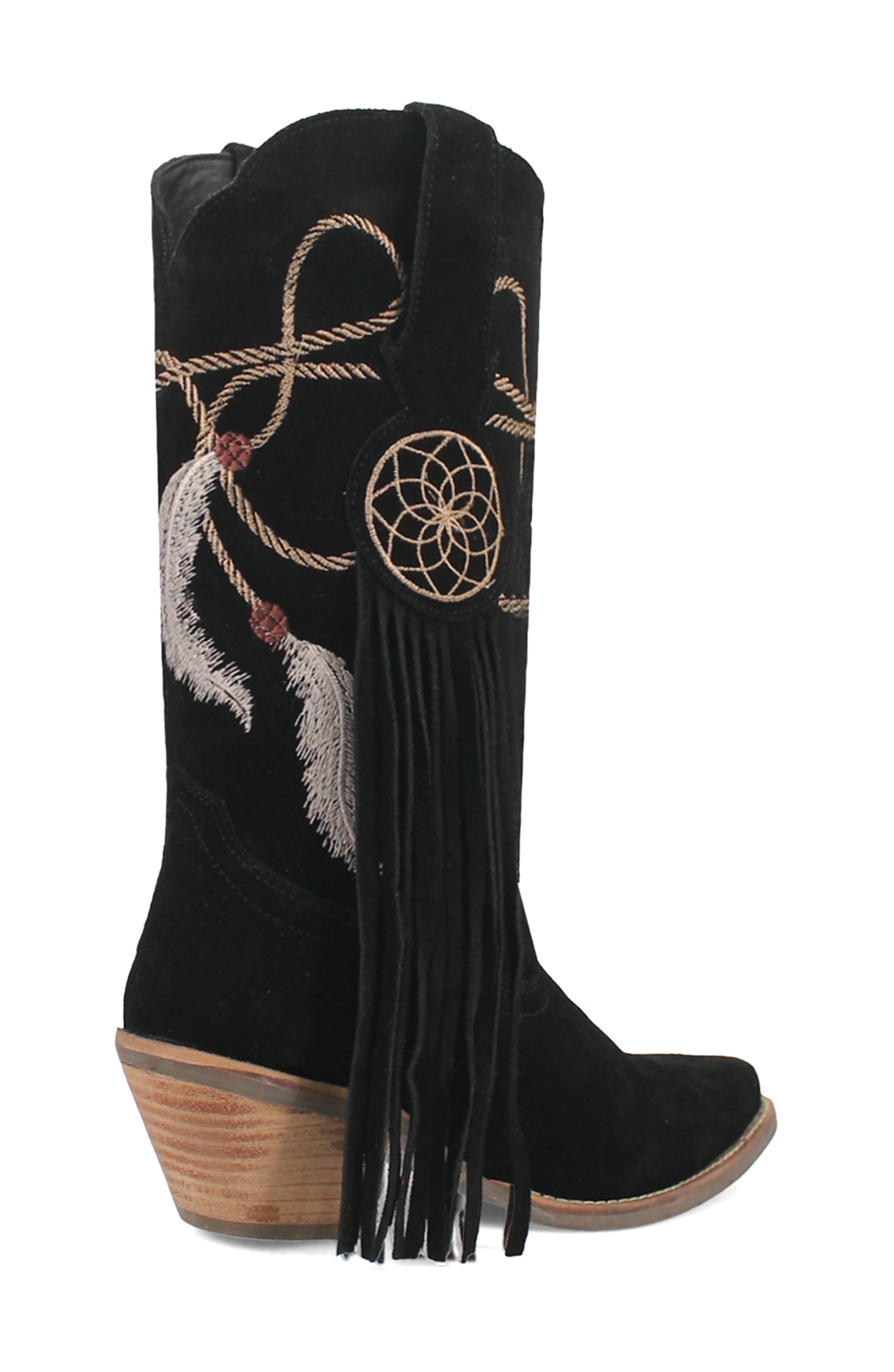 Dingo Day Dream Fringe Embroidered Western Boot, Alternate, color, 