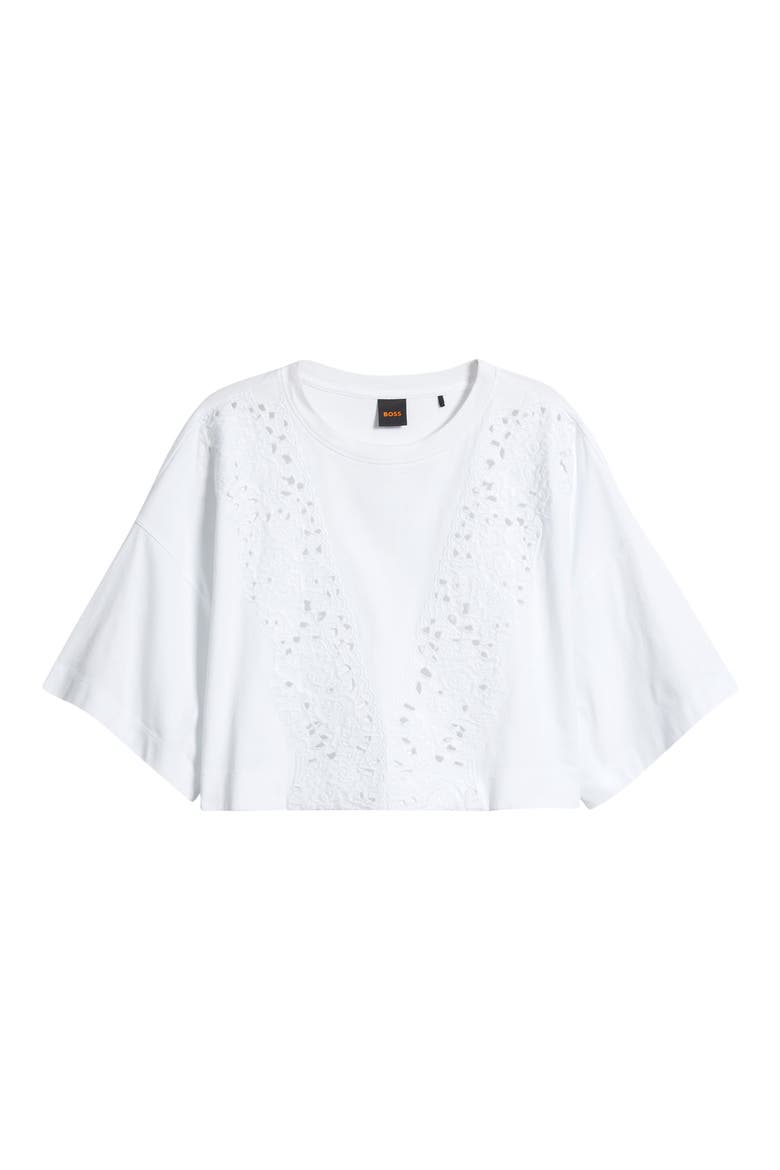 Ephilas Eyelet Cotton Jersey Top, Alternate, color, WHITE