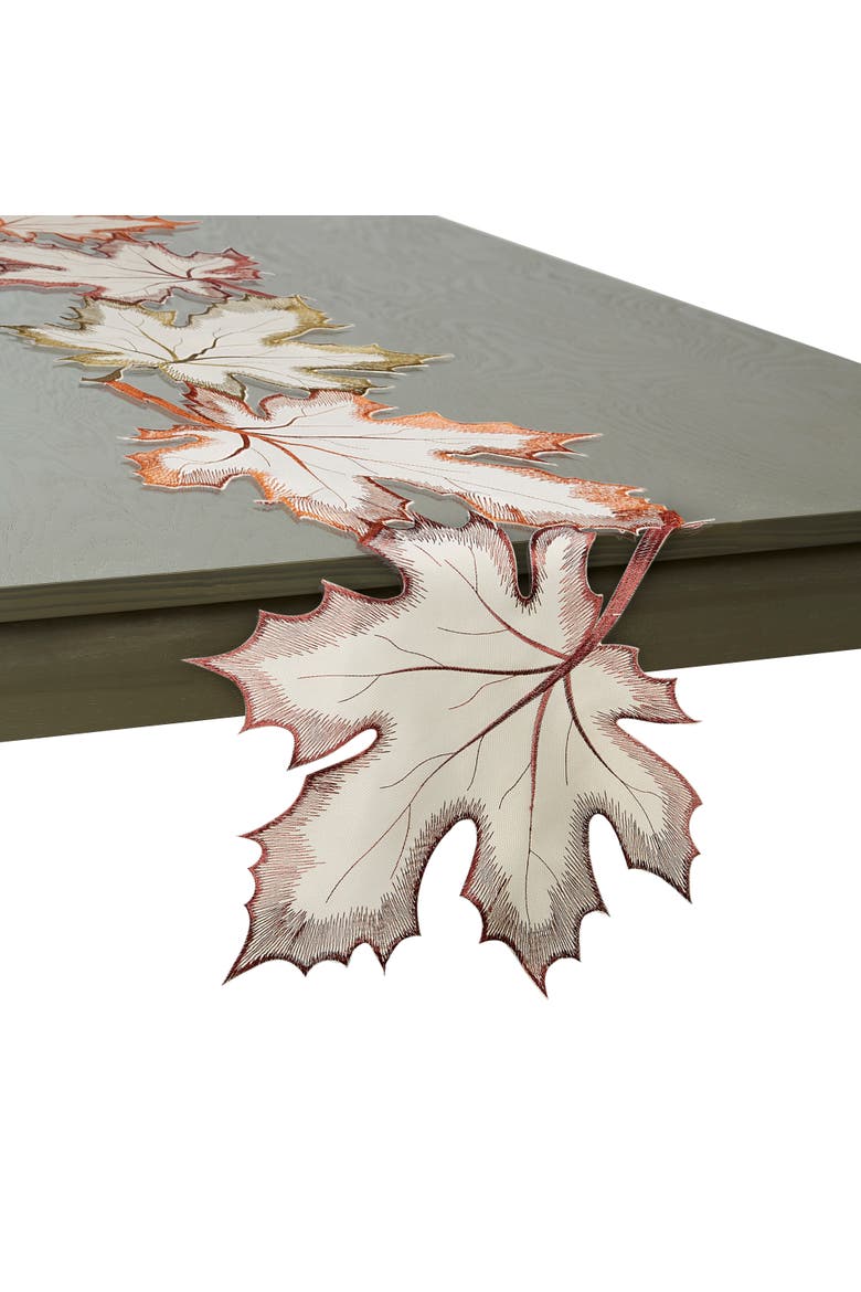 Maple Leaves Embroidered Table Runner 14X60, Alternate, color, Maple Leaves