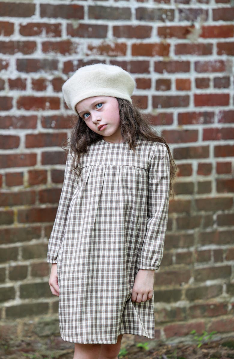 Manière Kids' Autumn Plaid Dress, Alternate, color, Beige