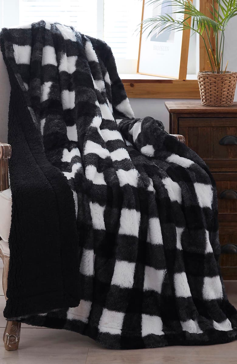 SUTTON HOME Faux Rabbit Fur Throw Blanket, Alternate, color, 