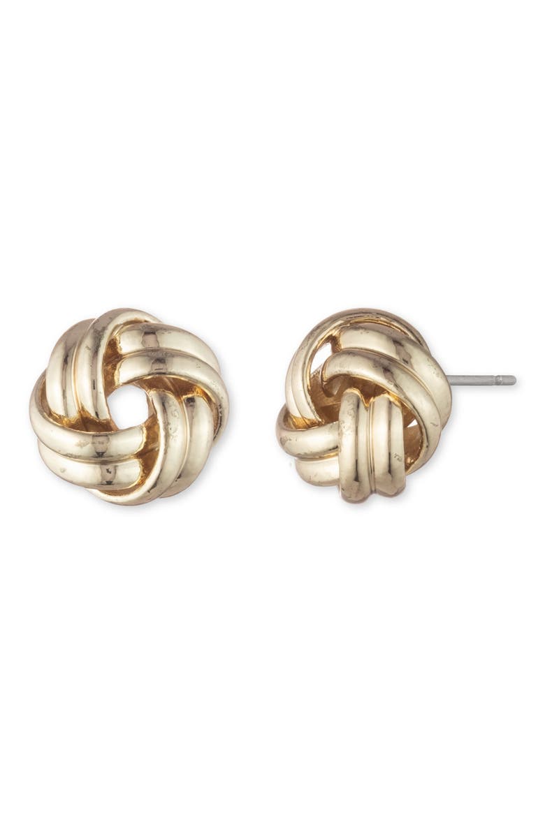 Knot Stud Earrings, Main, color, GOLD