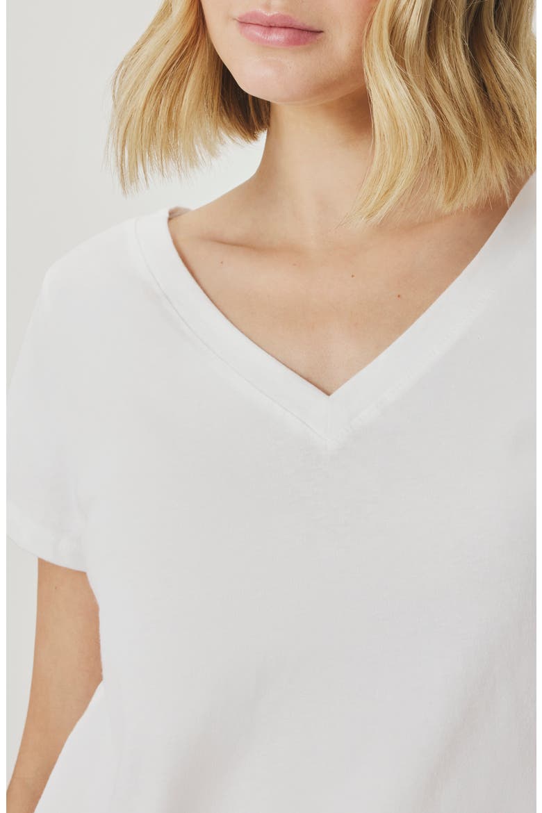 Lila Regen V-Neck Cotton T-Shirt, Alternate, color, WHITE