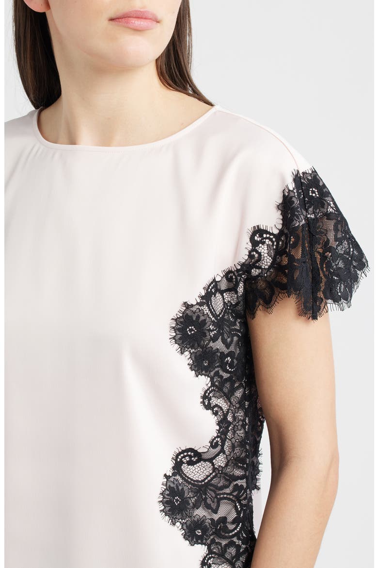 Lace Trim Bateau Neck Top, Alternate, color, SOFT BLOSSOM