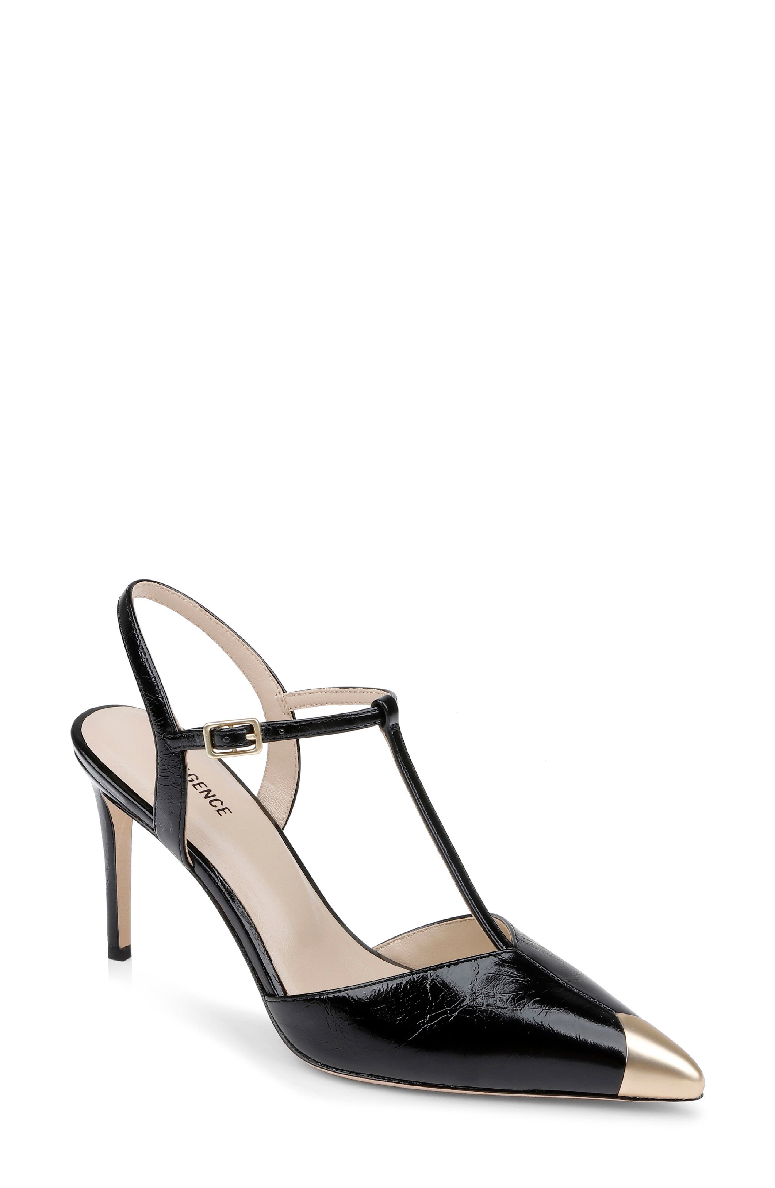L'AGENCE Kaveh Ankle Strap Sandal, Main, color, Black Patent