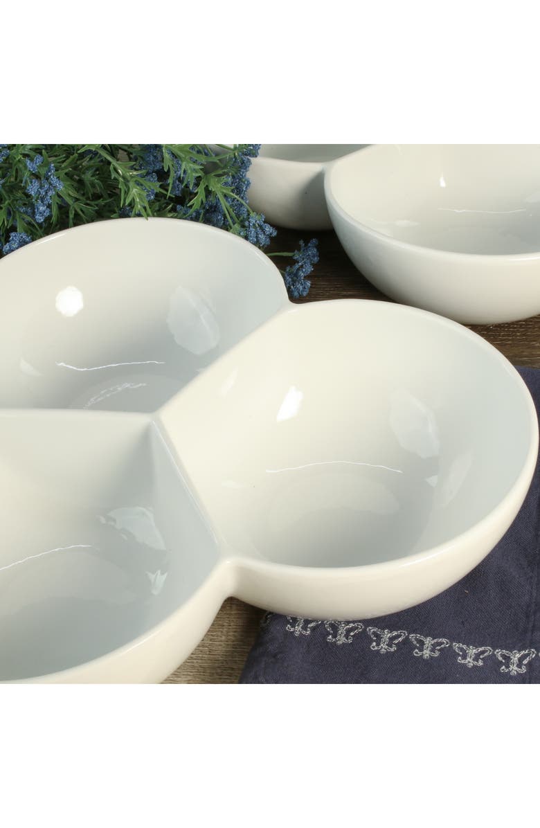 BIA Cordon Bleu Set of 2 3-Section Serving Bowls, Alternate, color, White