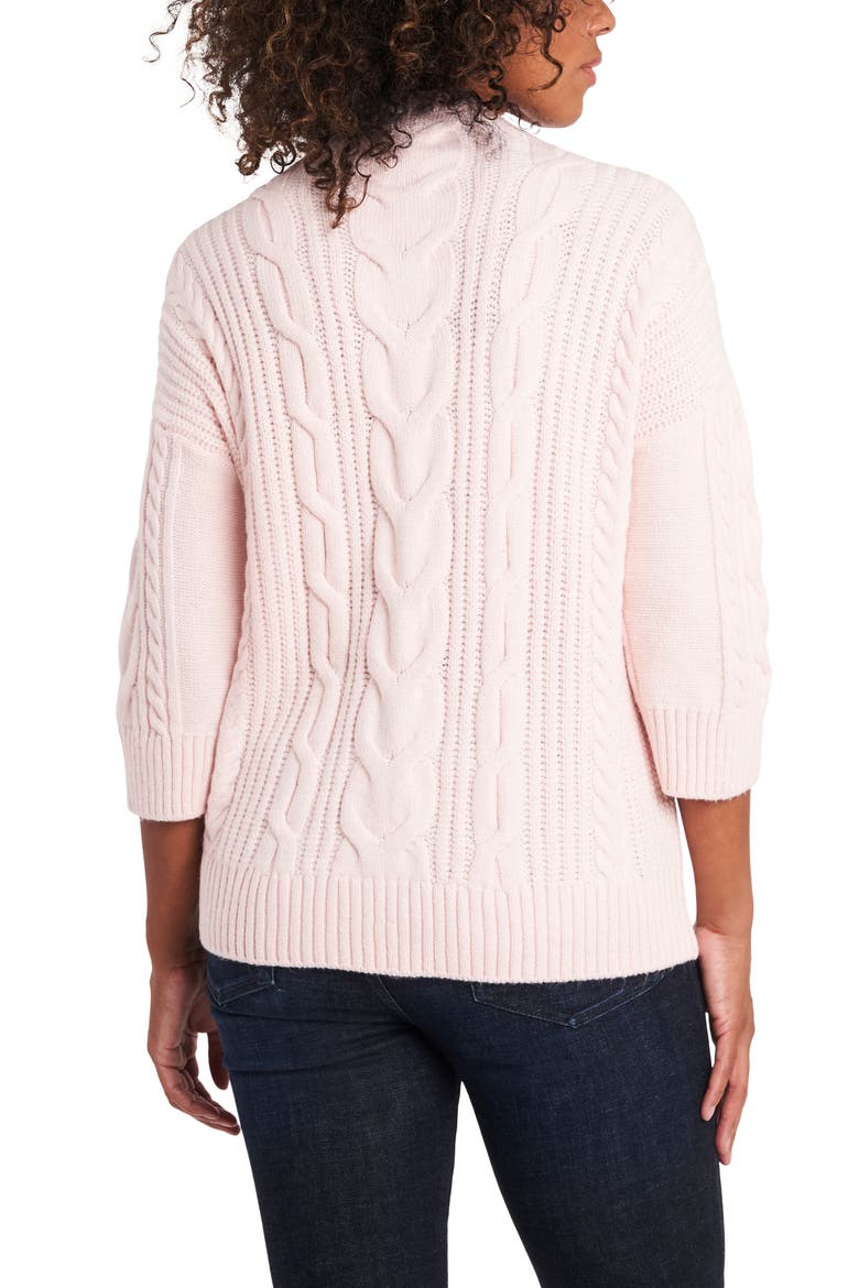 Cable Stitch Sweater, Alternate, color, SOFT PINK