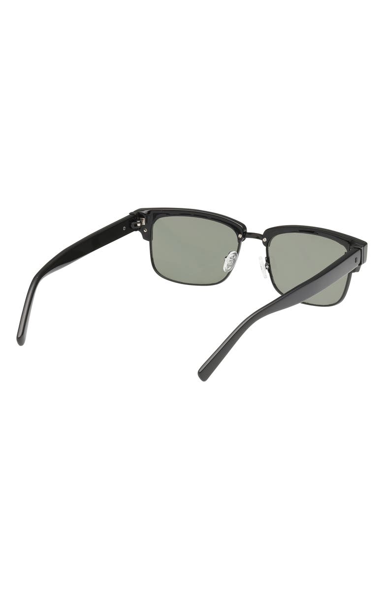 ABERCROMBIE & FITCH 55mm Square Sunglasses, Alternate, color, Shiny Black / Green Lens