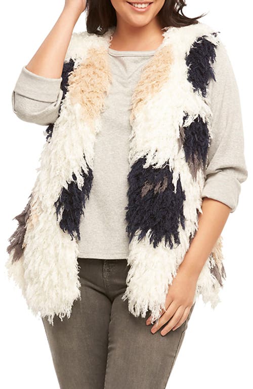 Tart Mave Spot Shaggy Faux Fur Vest In White