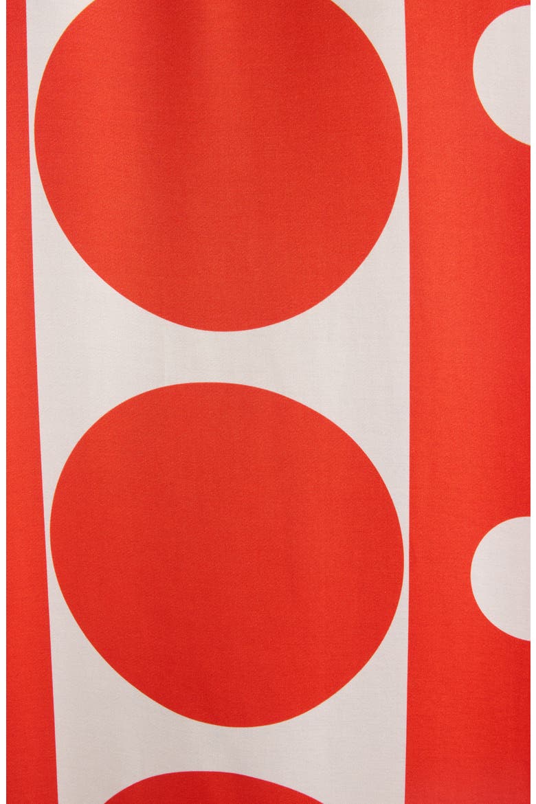 Drea Polka Dot Satin Shirtdress, Alternate, color, RED